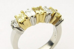 e8912.1 platinum yellow and white diamond ring