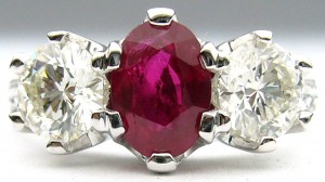e9150 ruby and diamond ring hand engraved
