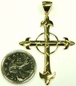 18-40"Stainless Steel 8mm Gold Interlock Bones Chain Necklace Cross Pendant*P72 