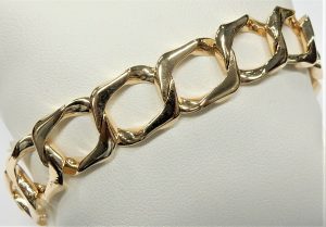 Gnzoe Men Gold Plated Bracelet Bangle Bracelet Irregular Chain Gold 21 cm