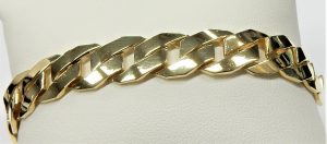 Microfiber Jewelry Polishing Cloth 3mm-7.5mm 24k Yellow Gold Plated Flat Cuban Link Curb Bracelet