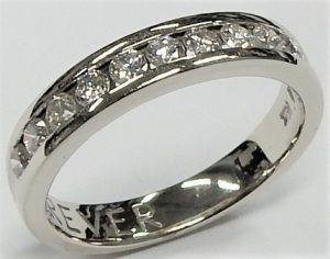 Size 3 To 15 1/4 Size Interval Rose Plated Silver CZ .15 CT Vintage Millgrain Filigree Wedding Band
