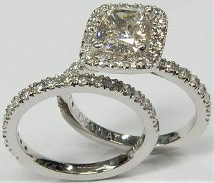 GS & CO 1.80ct white round cut Cubic Zirconia CZ Diamond Engagement Ring 