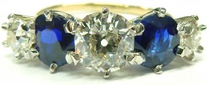 e5217 antique diamond and sapphire ring