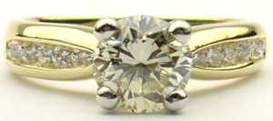 e7423 1.01ct SI1-M 18kt plat ring