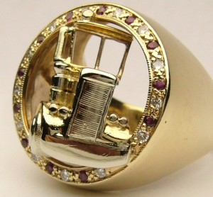 e8231.1 truck ring diamond and ruby