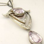 e8463 morganite diamond pendant