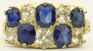 e8708 antique sapphire and diamond ring
