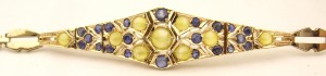 e8710.2 antique cat's eye chrysoberyl sapphire bracelet