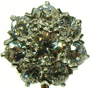 e9492 antique diamond stick pin platinum and yellow gold