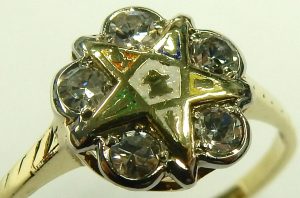 e9620 Eastern Star diamond ring 14 karat gold 001