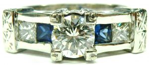 e9906 custom diamond and sapphire ring 14 karat 001