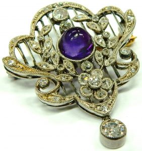 e9999-antique-platinum-diamond-amethyst-brooch-001