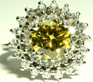 e737 1.45ct. VVS colour enhanced GIA certified diamond ring 001