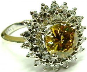 e737 1.45ct. VVS colour enhanced diamond ring GIA certified 001
