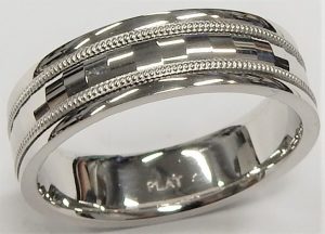 Super Jeweler Men Accessories Jewelry Rings 18K 8MM Heavy Milgrain Ladies & Mens Wedding Band 13.1 g 