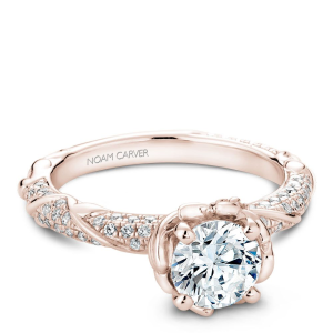 Diamond Semi-Mount Ring 
14 Karat Rosé Ring 
Finger Size 6 
100 Center Diamonds Shape: Round; Clarity: SI1; Colour: G/H 0.5