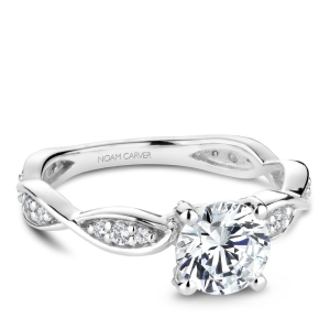 Diamond Semi-Mount Ring 
14 Karat White Ring 
Finger Size 6.5 
1 Center Cubic Zirconium 0.75ct Shape: Round With 30 Round Diamonds 0.26 ctw 1.01