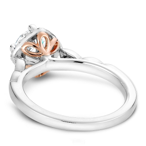 Diamond Semi-Mount Ring 
14 Karat Rose/White Ring 
Finger Size 6.5 
1 Center Cubic Zirconium 1.00ct Shape: Round With 28 Round Diamonds 0.15 ctw 1.15