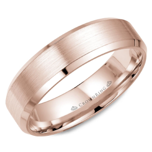 Rosé 18 Karat Satin Band Ring Width 6 mm 
Size: 10