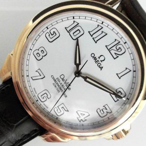 18kt. rose gold Omega De Ville ltd. ed. #328/333 44mm white dial on strap no box or papers cal. 2403 model 4660.20.32 sn 80989896
Gents Estate Watch - Omega Dress 
Vendor Style #: 4660.20.32 80989896
44 18 Karat Strap 
Dial:White
Box Not Included/Pap