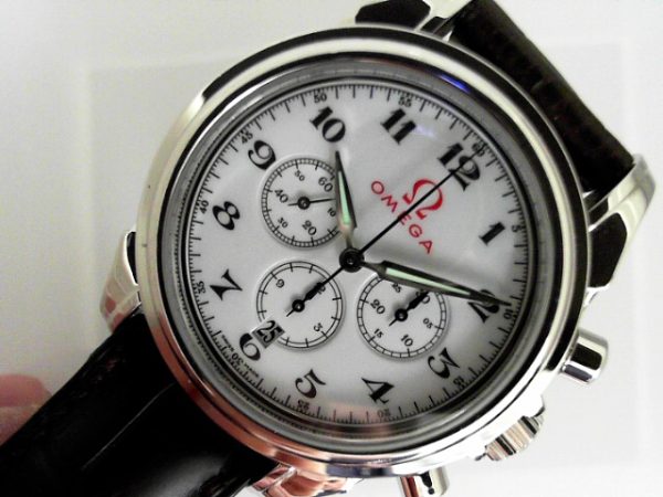 41mm Omega De Ville Chronograph Olympic edition stainless steel on brown crocodile strap 4846.20.32 SN 78065215 no box or papers