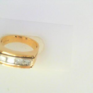 Diamond Ring- Men's 
14 Karat Yellow Men's Diamond Ring 
Finger Size 6 
 Center Diamond Shape: Princess