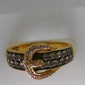 Estate Diamond Dinner Ring - Women's 
14 Karat Yellow Estate Dinner Ring 
Finger Size 7 Gram Weight 3.71 
36 Center Diamonds Shape: Round 0.75