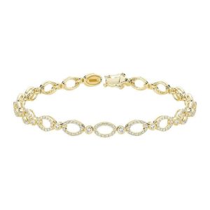 Diamond Bracelets 
14 Karat Yellow Diamond Bracelet Length: 7in 
Gram Weight 6.02 
75 Center Diamonds Shape: Round 97