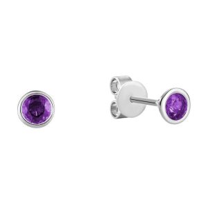 Earrings with Amethysts 
10 Karat White Amethysts Earrings 
 
2 Center Amethysts Shape: Round