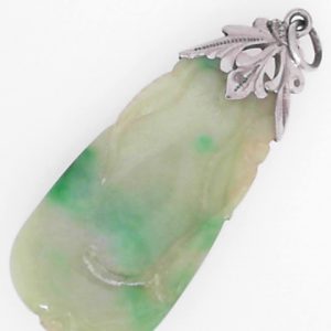 Jade Estate Pendant
Platinum White Jade Pendant
Gram Weight 7.55 Chain Style: No Chain
1 Center Jade Shape: Various Shapes