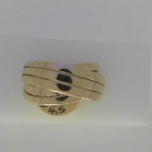 Yellow 14 Karat Polished Wide Band Estate Ring Width 3.13 mm 
Size: 6.5 
Gram Weight 5.02 gr