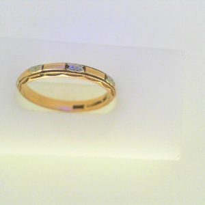 Yellow/White 14 Karat Polished Band Estate Ring 
Size: 7.75 
Gram Weight 2.4 gr
