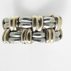 Yellow/White 14 Karat Polished Band Estate Ring 
Size: 7.5 
Gram Weight 10.8 gr