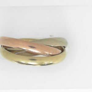 Rose/White/Yellow 14 Karat Polished Band Estate Ring Width 2.4 mm
Size: 6
Gram Weight 4.27 gr