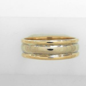 Yellow 18 Karat Polished Band Estate Ring 
Size: 11.25 
Gram Weight 8.4 gr