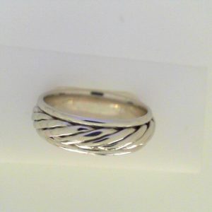 White 10 Karat Polished Band Ring Width 6.5 mm
Size: 10
Gram Weight 7.82 gr