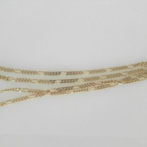 Yellow 18 Karat Polished Figaro Estate Chain Width 2.2 mm
Length 24 in
Gram Weight 9.2 gr