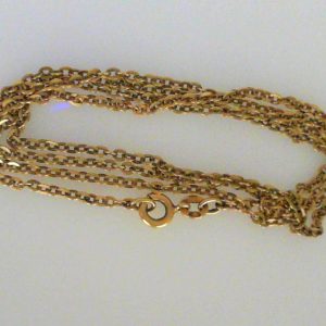 Yellow 18 Karat Polished Cable Link Estate Chain
Length 25 in
Gram Weight 5.9 gr