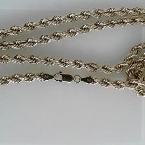 Yellow 10 Karat Polished Hollow Rope Estate Chain Width 4.2 mm 
Length 28 in 
Gram Weight 13.74 gr