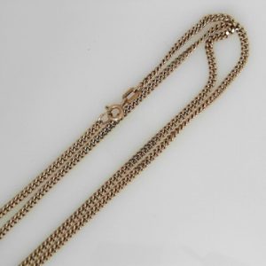 Yellow 10 Karat Polished Curb Estate Chain Width 2.4 mm 
Length 18 in 
Gram Weight 7.4 gr