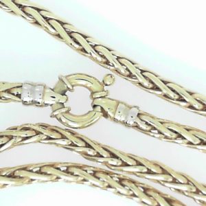 Yellow 14 Karat Polished Wheat Estate Chain
Length 23 in
Gram Weight 23.24 gr
