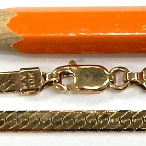 Yellow 10 Karat Polished Herringbone Estate Chain Width 3.5 mm 
Length 16 in 
Gram Weight 8.8 gr