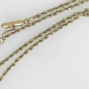 Yellow 14 Karat Polished Rope Estate Chain
Length 18 in
Gram Weight 4.12 gr