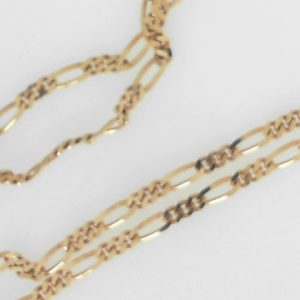 Yellow 10 Karat Polished Figaro Estate Chain 
Length 16 in 
Gram Weight 3.79 gr