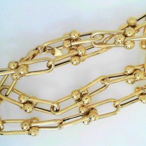 Yellow 14 Karat Polished Fancy Link Estate Chain
Length 18 in
Gram Weight 26.9 gr
