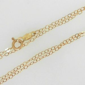 Yellow 14 Karat Polished Cable Link Estate Chain 
Length 18 in 
Gram Weight 0.8 gr