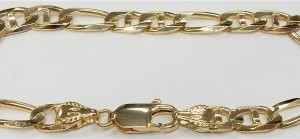 Yellow 18 Karat Polished Figaro Estate Bracelet Width 6.6 mm
Length 8.25 in
Gram Weight 18 gr