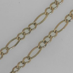 Yellow 14 Karat Polished Figaro Estate Bracelet
Length 7.5 in
Gram Weight 3.27 gr