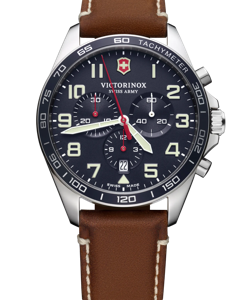 Victorinox Swiss Army 241854 Watch
StainlessSteel White Strap Buckle Brown Leather